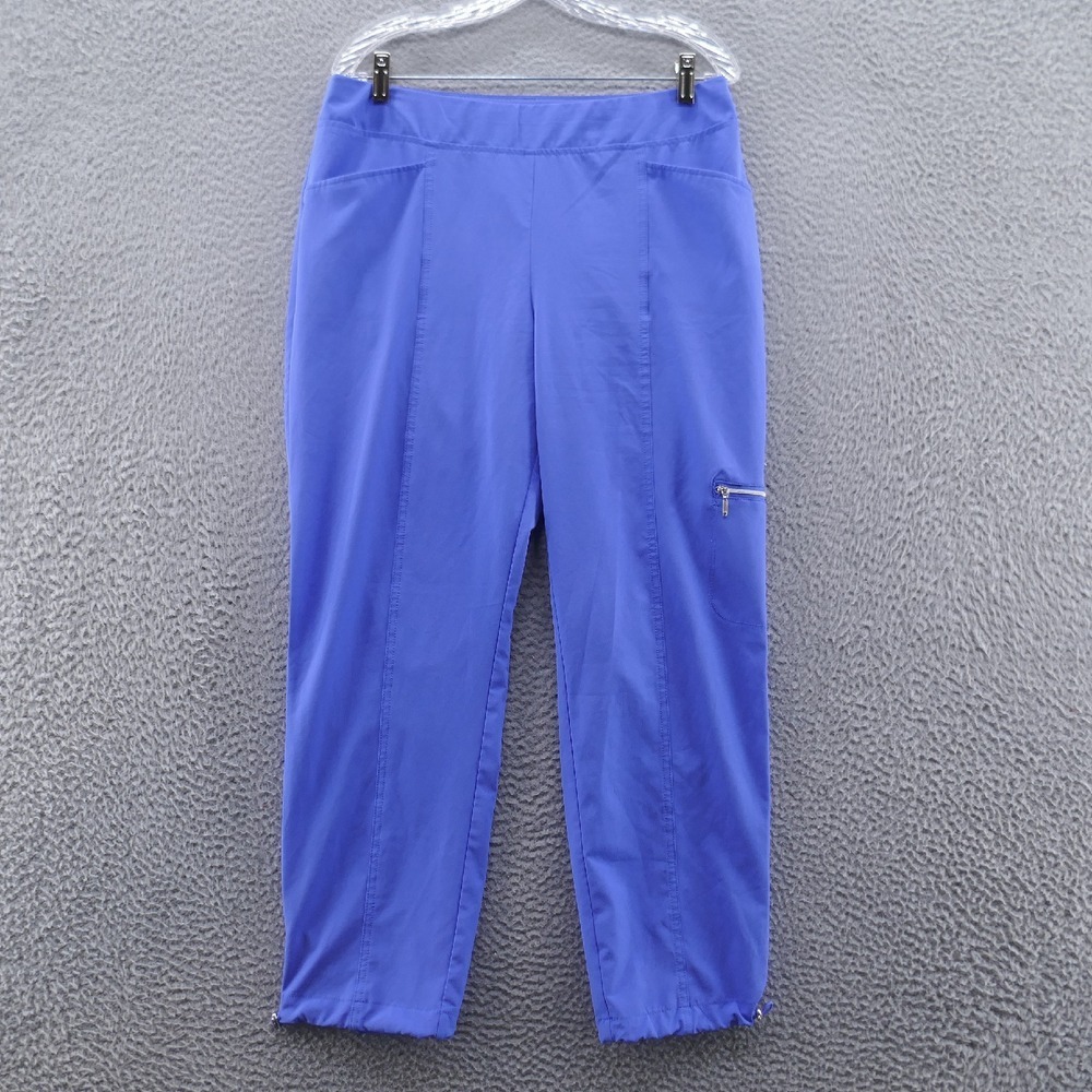 CHICOS Womens Zenergy Neema Side Pocket Ankle Pants 1.5 Size 10  Blue High Rise